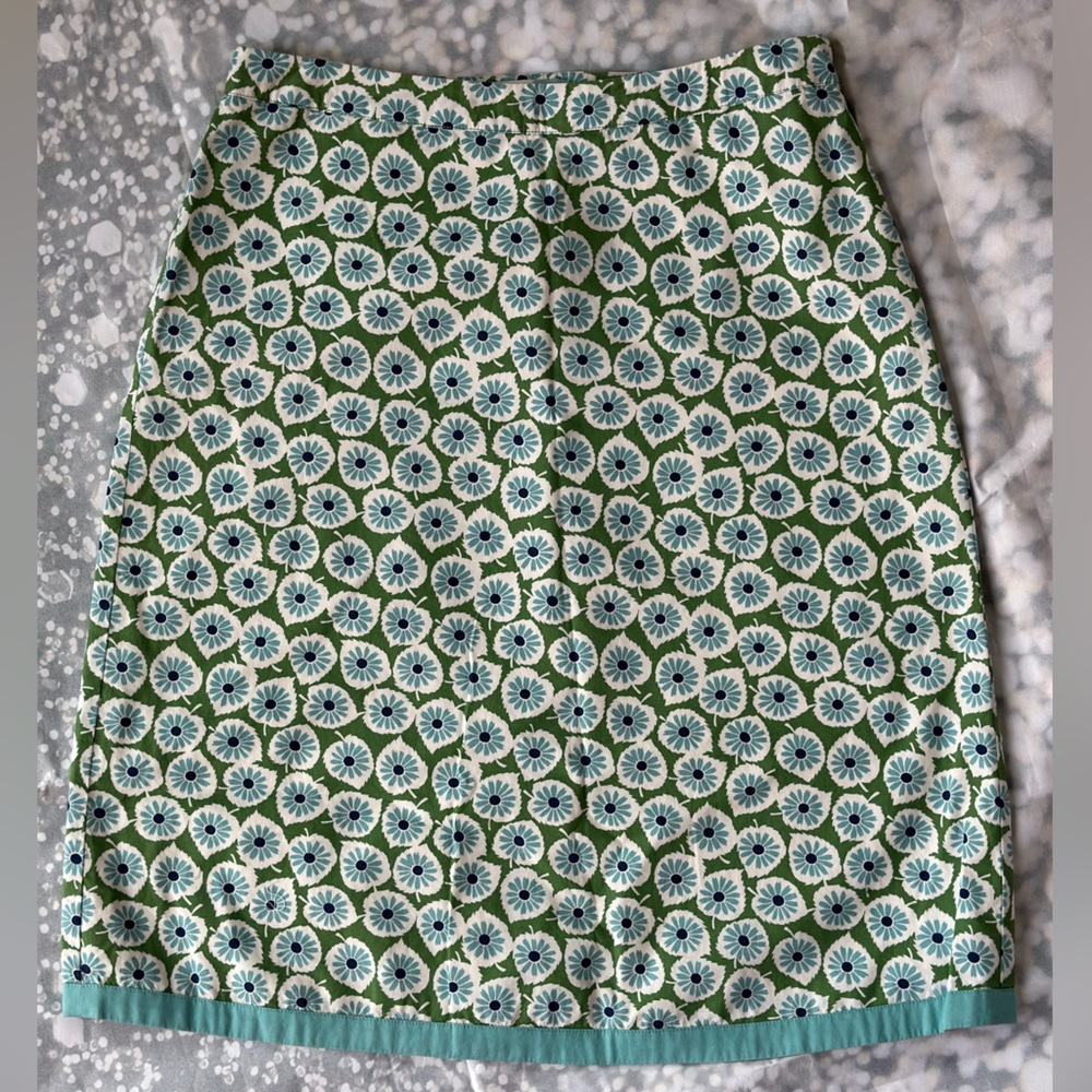 Bodem 100% cotton skirt leaf print knee length skirt 6R